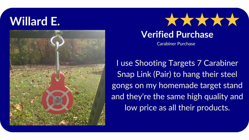 Steel target holders with carabiners