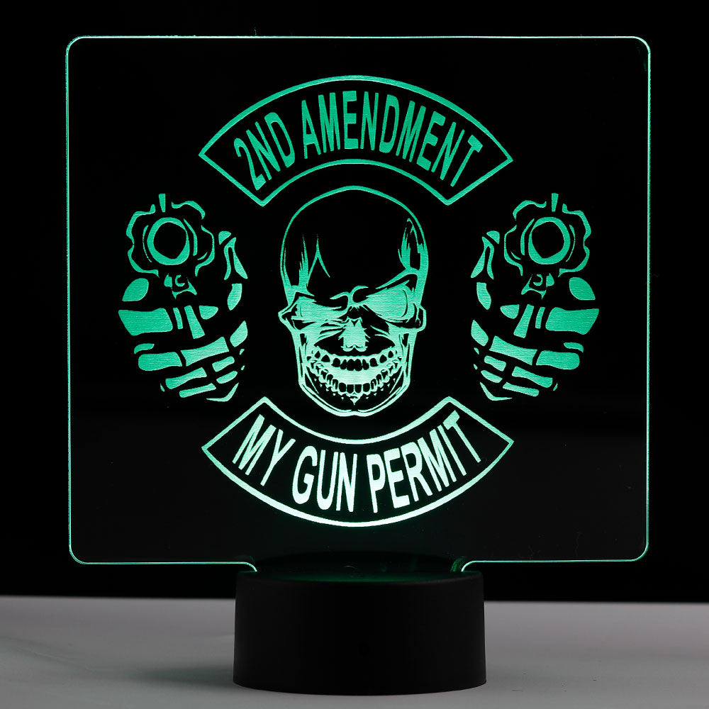 2a My Gun Permit - Patriotic Led Sign