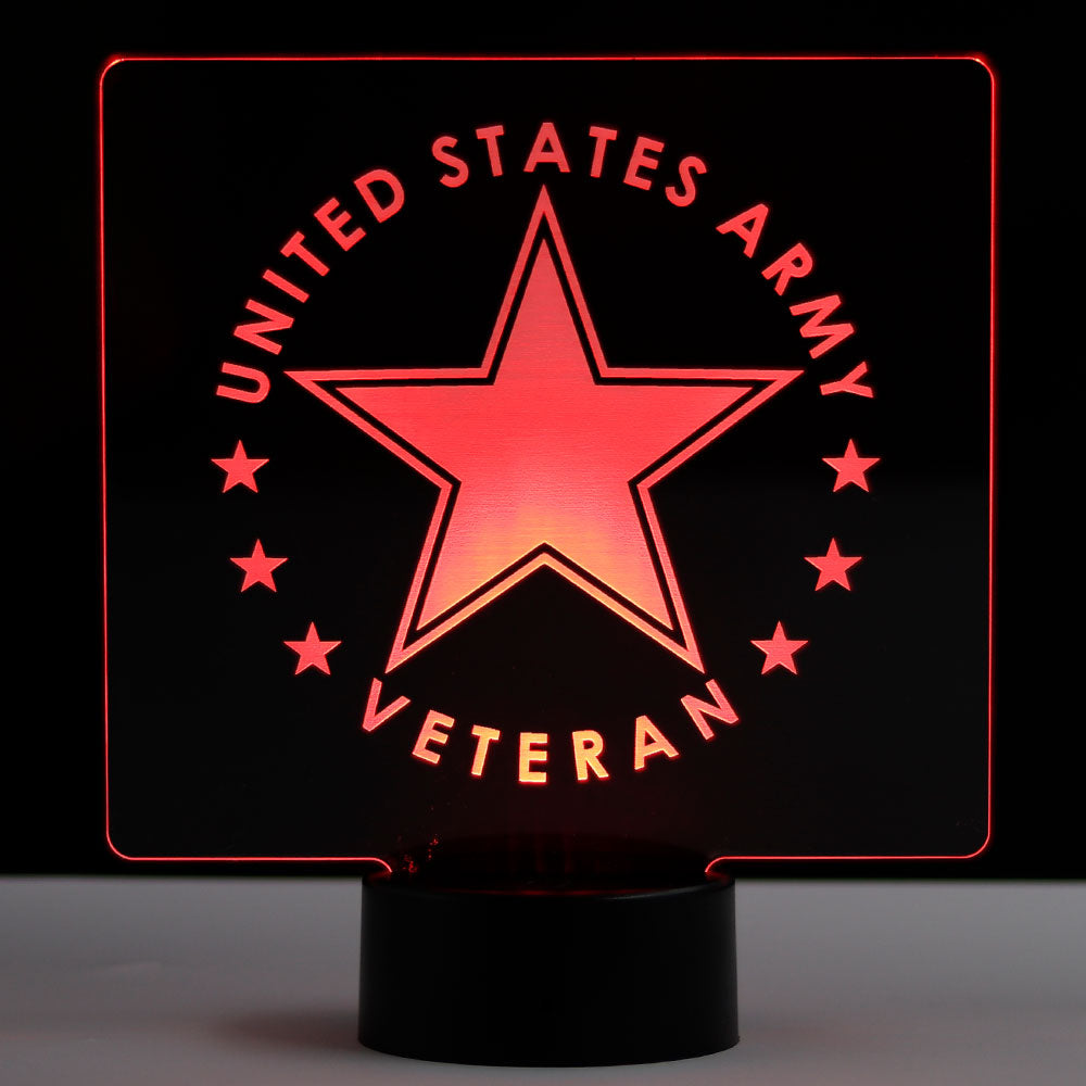 Army Veteran - Patriotic Led Sign