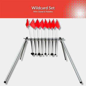 Wildcard rimfire target set with EMT stand and eight flagged paddles