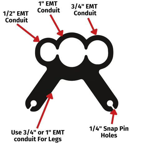 conduit stand sizes