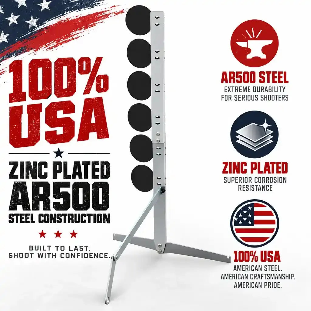 ShootingTargets7 Dueling Tree Target, 100% USA zinc plated AR500