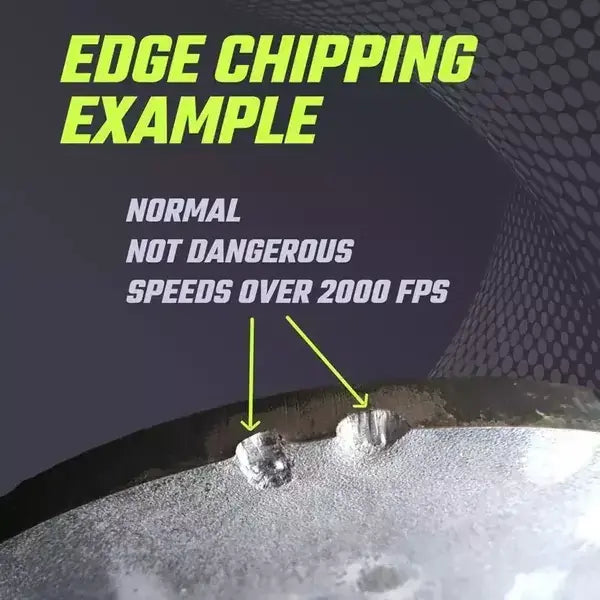 My 1/2" thick targets are chipping on the edge with centerfire rifle >2000fps is something wrong with your steel?
