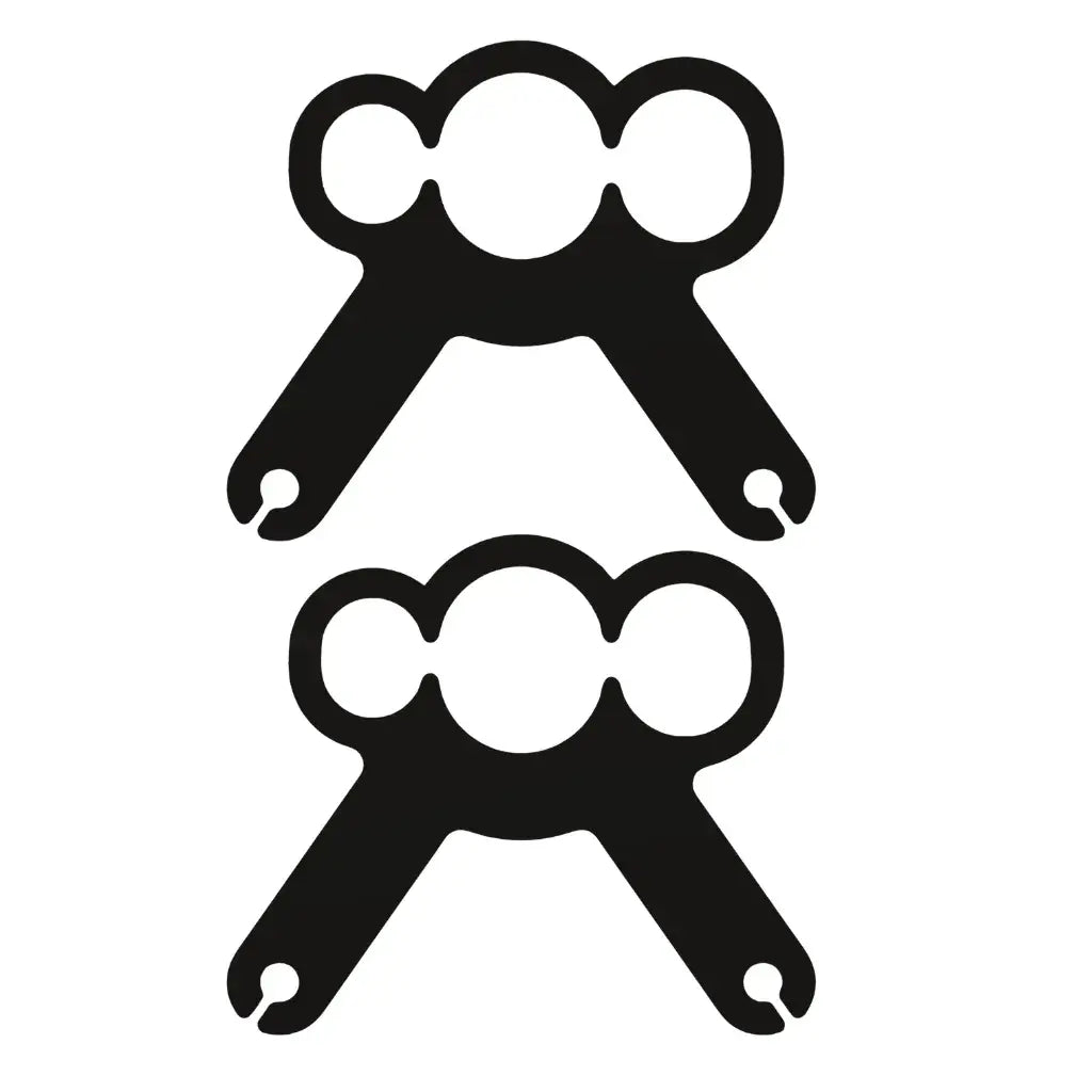 Two black multi tube target stand brackets