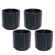 Four black urethane leg caps for target stand tubing